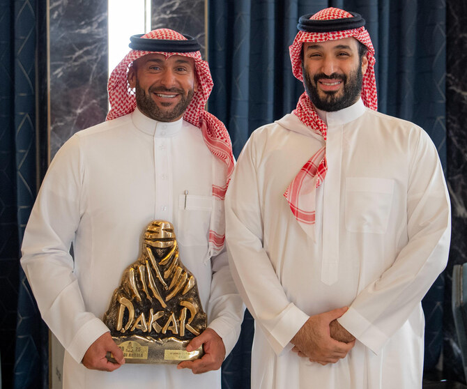 Crown Prince Receives Yazeed Al-Rajhi After His Historic Victory in Dakar Rally Saudi 2025