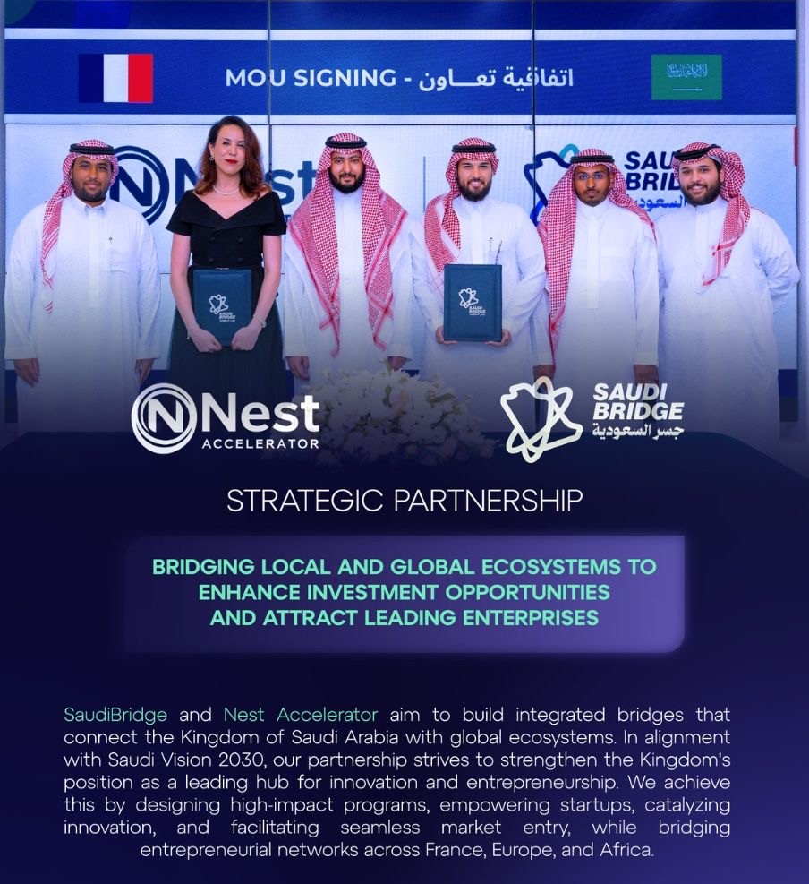 Nest Accelerator and Saudi Bridge sign strategic partnership to build a global innovation corridor, in the presence of HRH Prince Fahad Bin Mansour Bin Nasser Bin Abdulaziz Alsaud