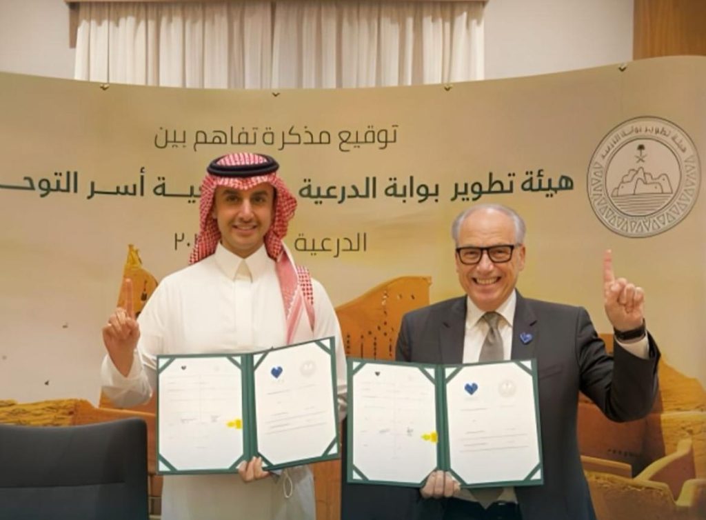 His Highness Prince Saud bin Abdulaziz bin Fahd Al-Farhan Al-Saud with Jerry Inzerillo, Group Chief Executive Officer of the Diriyah Company