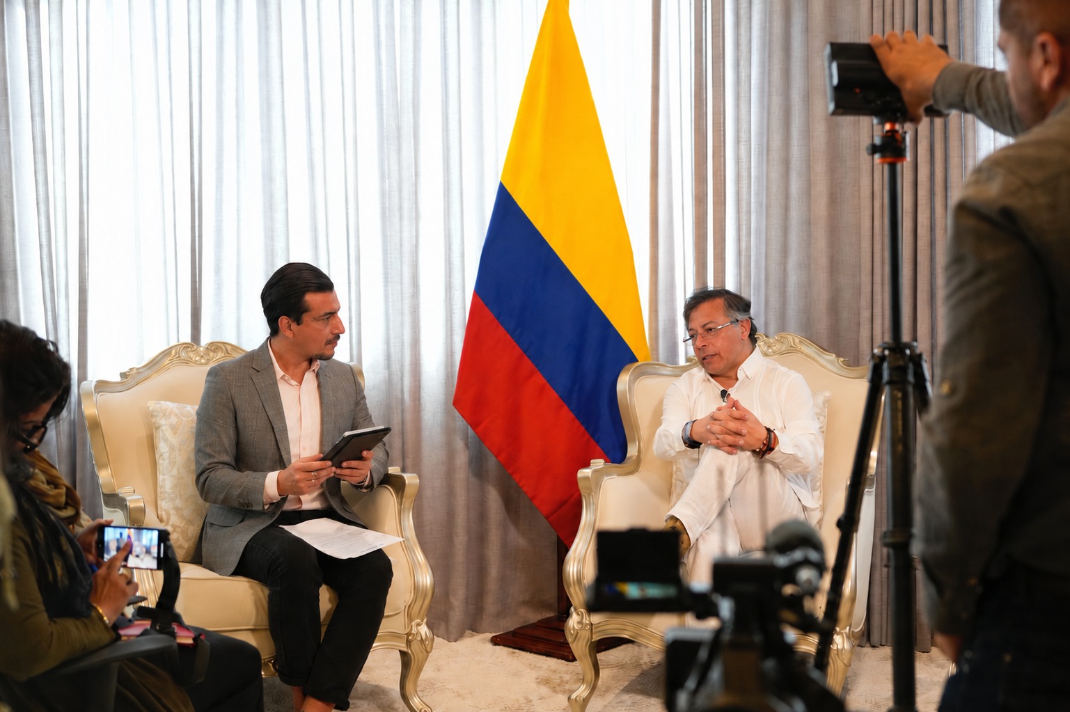 EXCLUSIVE | High-Level Diplomatic Engagement: The Saudi Times Editor-in-Chief Boudou Gueffai in private meeting with His Excellency Gustavo Petro, President of the Republic of Colombia, strengthening government relations and embassy inauguration | Riyadh, Kingdom of Saudi Arabia | October 28, 2025