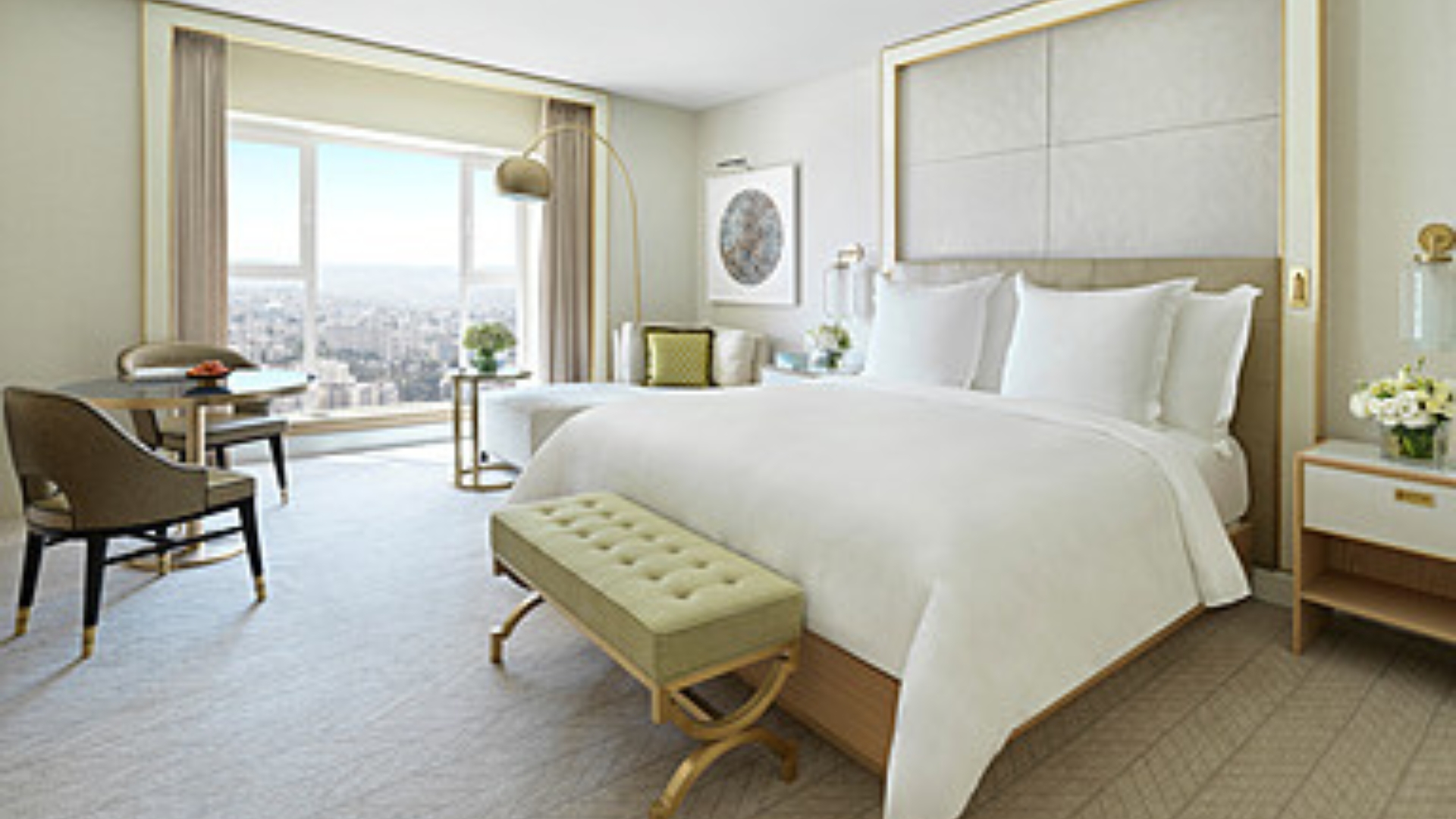 A Deluxe Guest Room At Four Seasons Hotel Amman Combines Soft Neutral Tones With Sweeping Views Of Amman