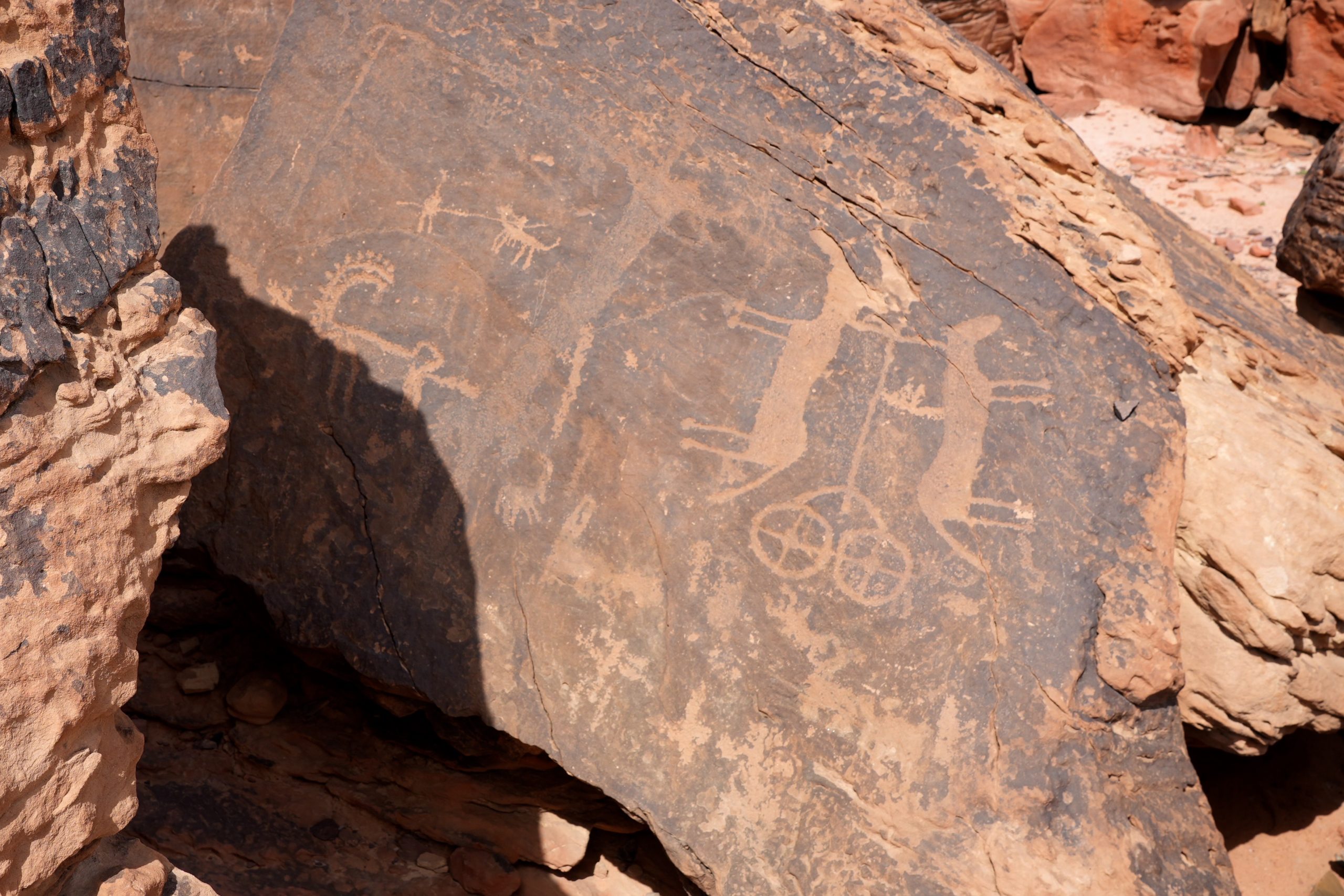 The Chariot of Jubbah rock carving at Umm Sinman UNESCO Site, Jubbah