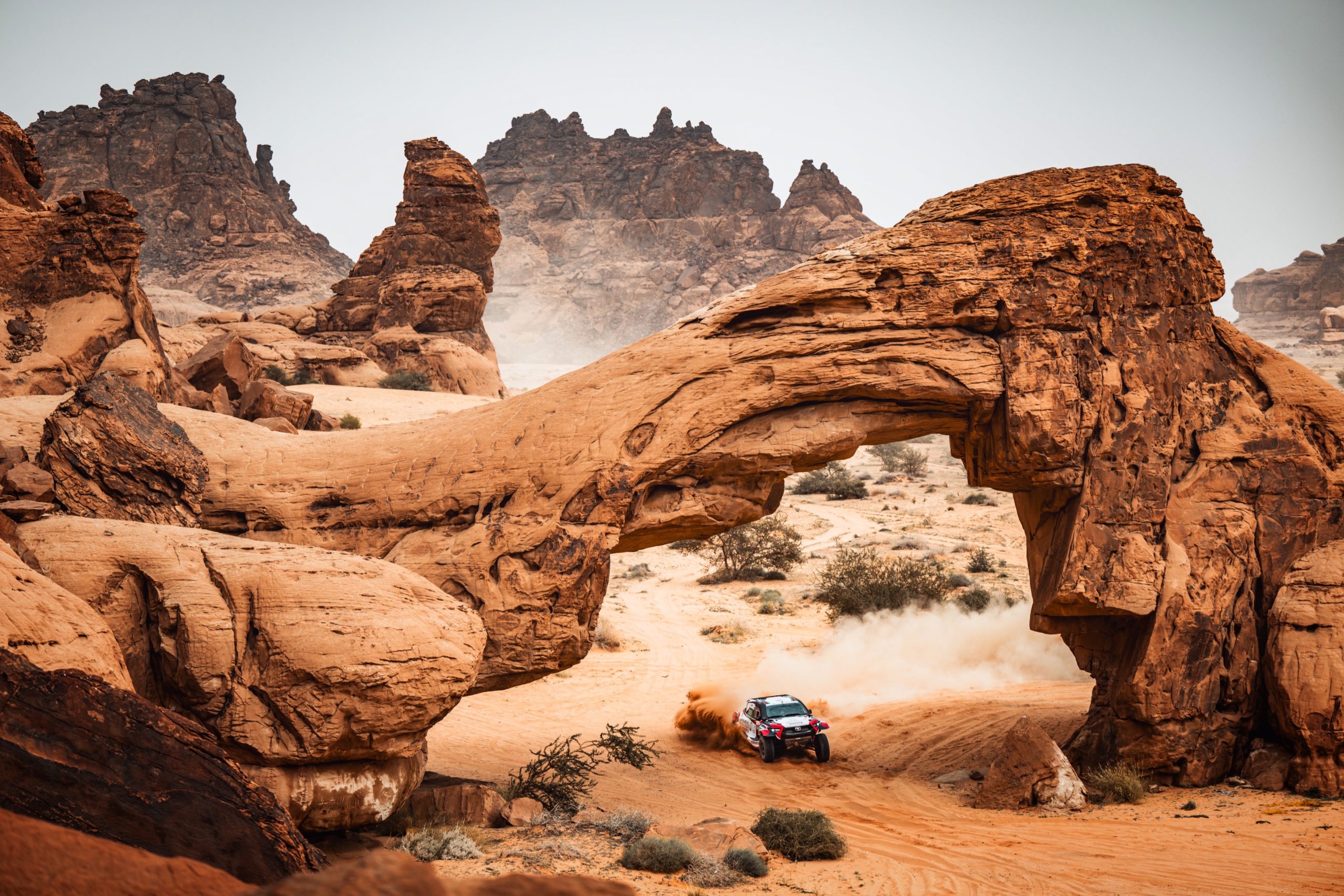 Saudi rally driver Dania Akeel competes in Hail Toyota International Rally