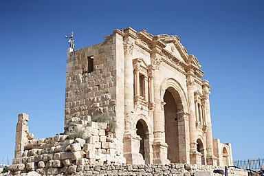 The Historic Arch At Amman Citadel Showcases Jordan’s Rich Cultural Heritage Through Remarkably Preserved Roman Architecture And Timeless Stone Craftsmanship