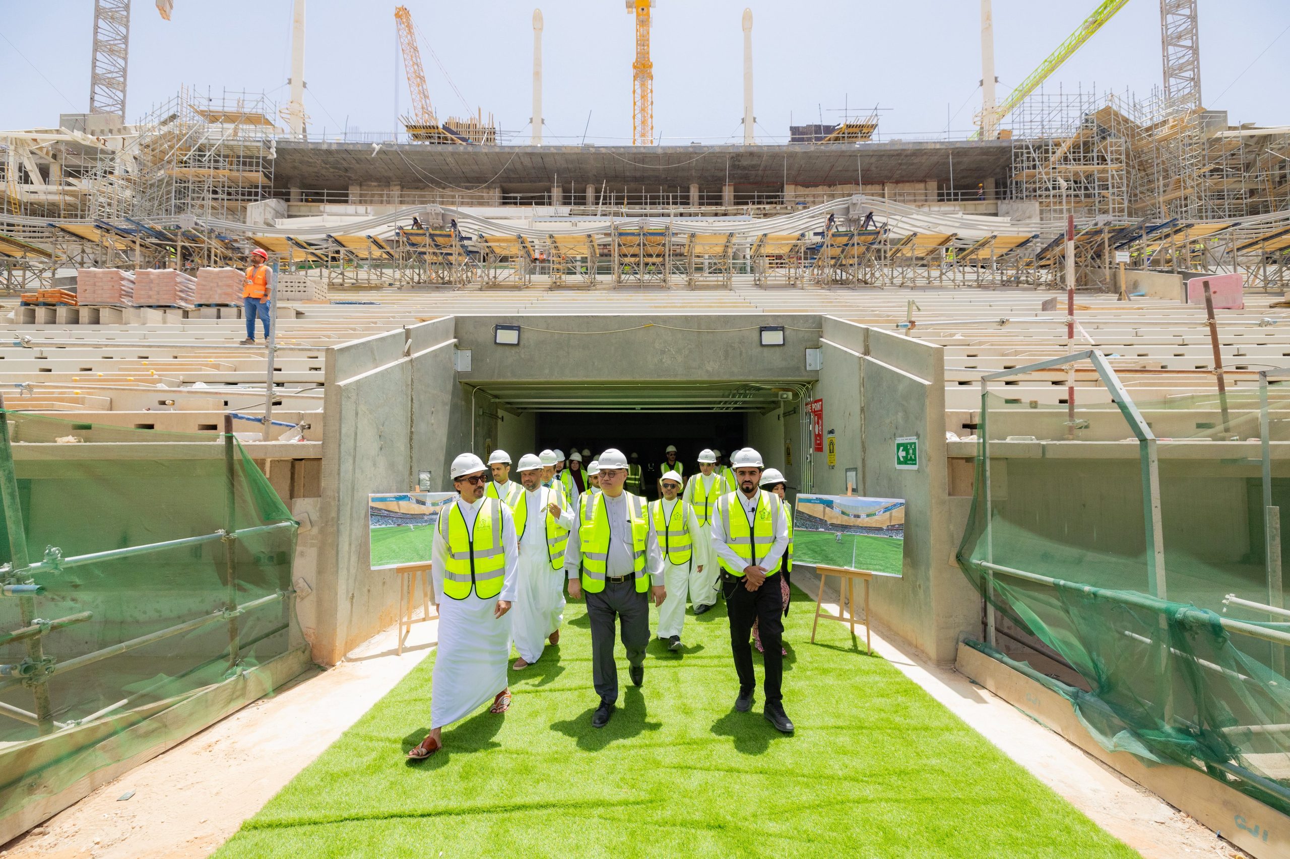 His Highness the Minister of Sports visits the King Fahd Sports City Stadium