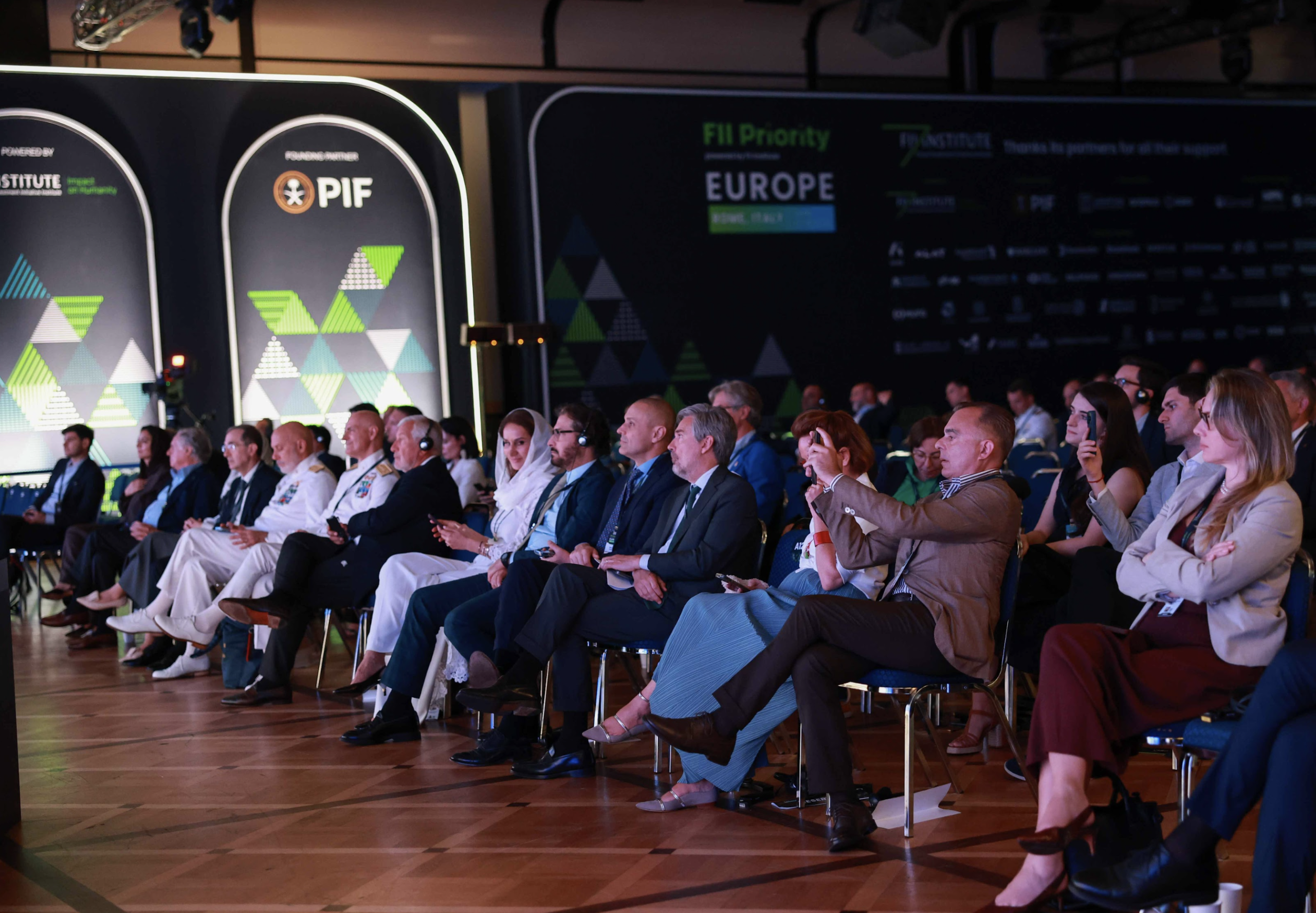 Italy’s Defence Minister, Guido Crosetto, addresses delegates during his session entitled “Can Europe Turn Security into Strategic Autonomy?” at FII PRIORITY Europe in Rome, Italy, June 20206