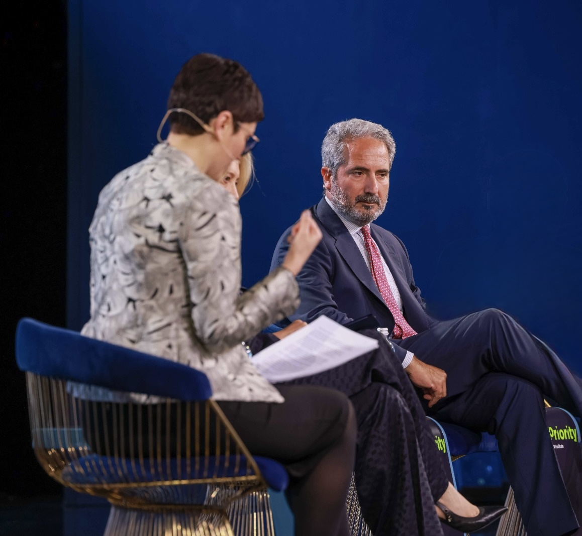 Pierroberto Folgiero, CEO of Fincantieri, speaking during a defence and industrial capacity panel at FII PRIORITY Europe in Rome, Italy, June 2026