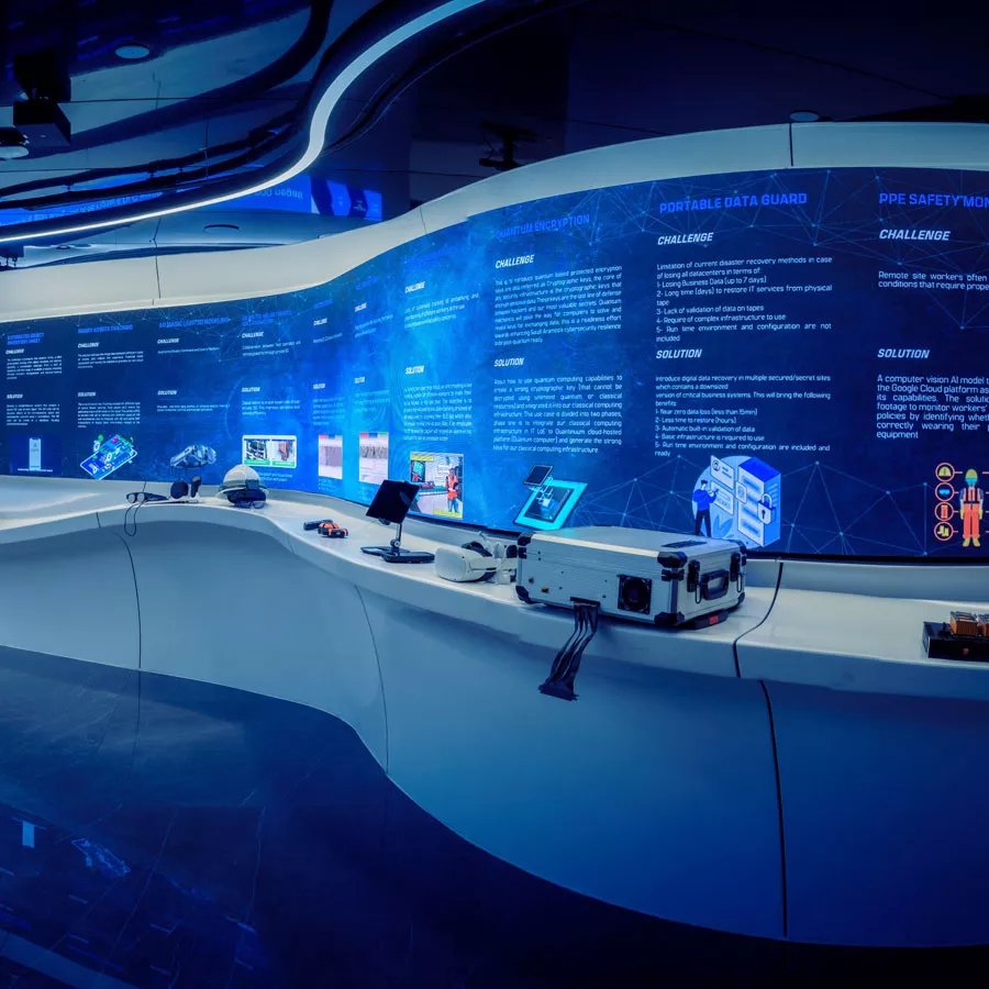 aramcoSAIL, the Saudi Accelerated Innovation Lab at Aramco’s headquarters in Dhahran, connects research, technology development and venture creation to help bring new solutions to market. Photo: Aramco.