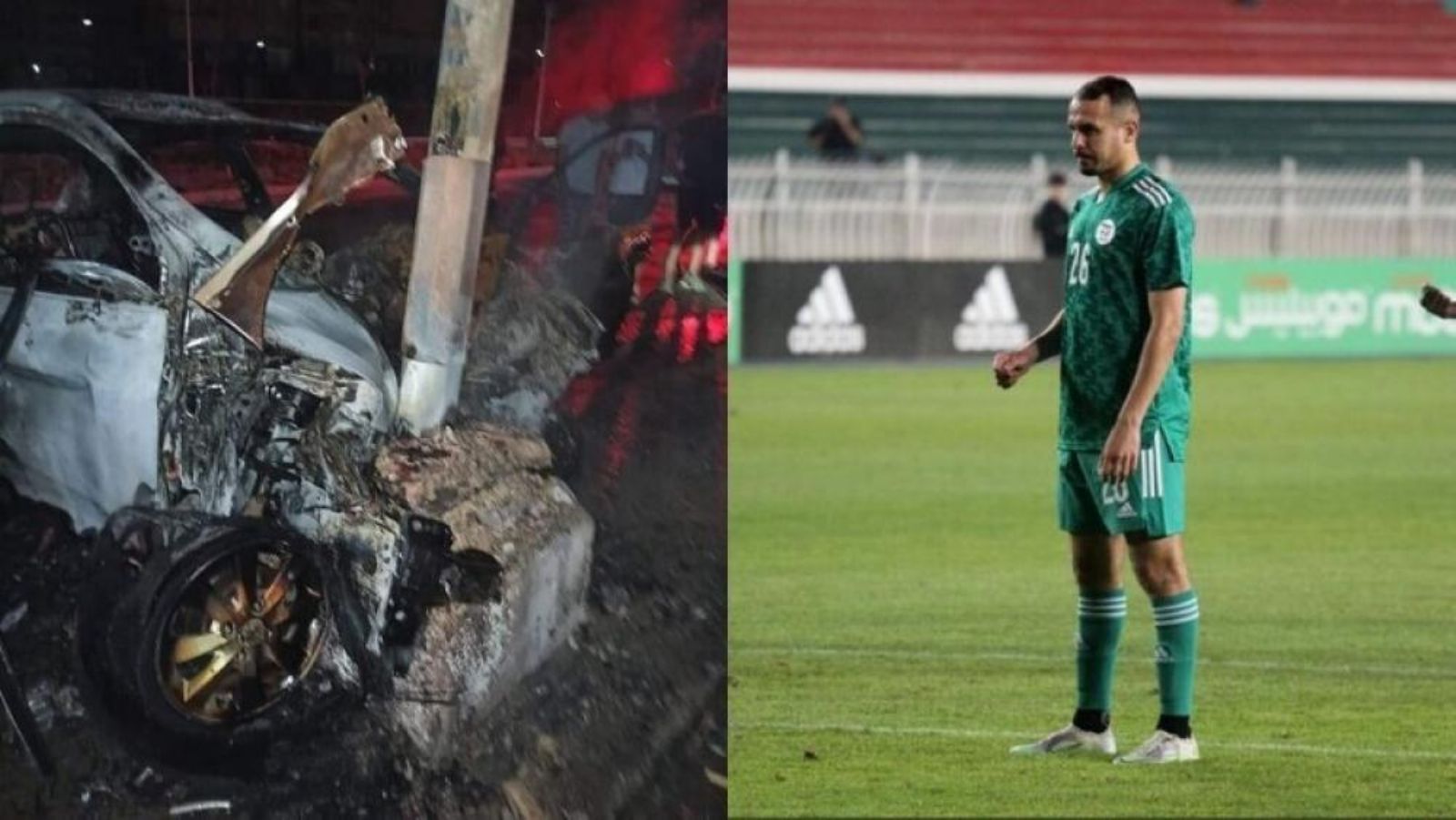 وفاة لاعب منتخب الجزائر بن حمودة بحادث سير