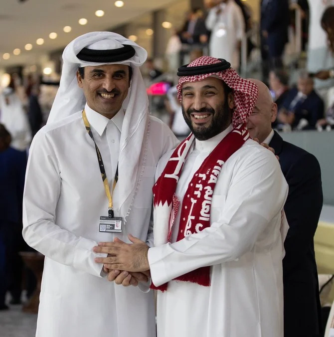 ولي العهد يقدم الشكر لأمير قطر بعد حضوره حفل افتتاح كأس العالم