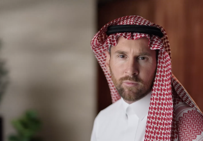 ليونيل ميسي يتألق بالزي السعودي خلال حملة إعلانية عربية