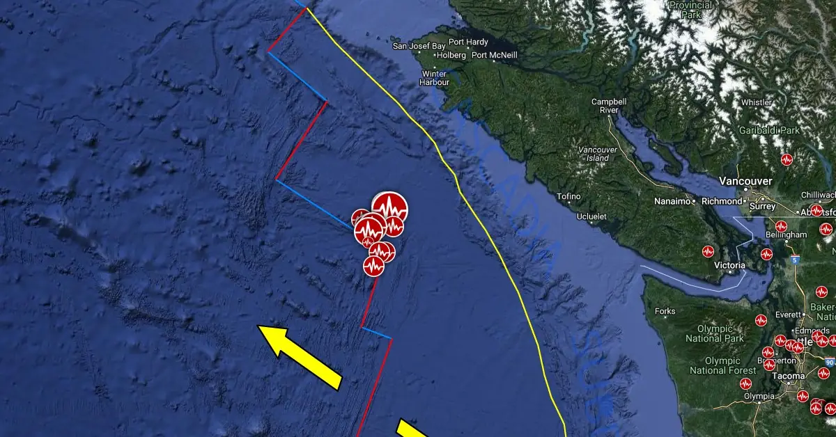 زلزال قوي بالقرب من ساحل جزيرة فانكوفر في كندا
